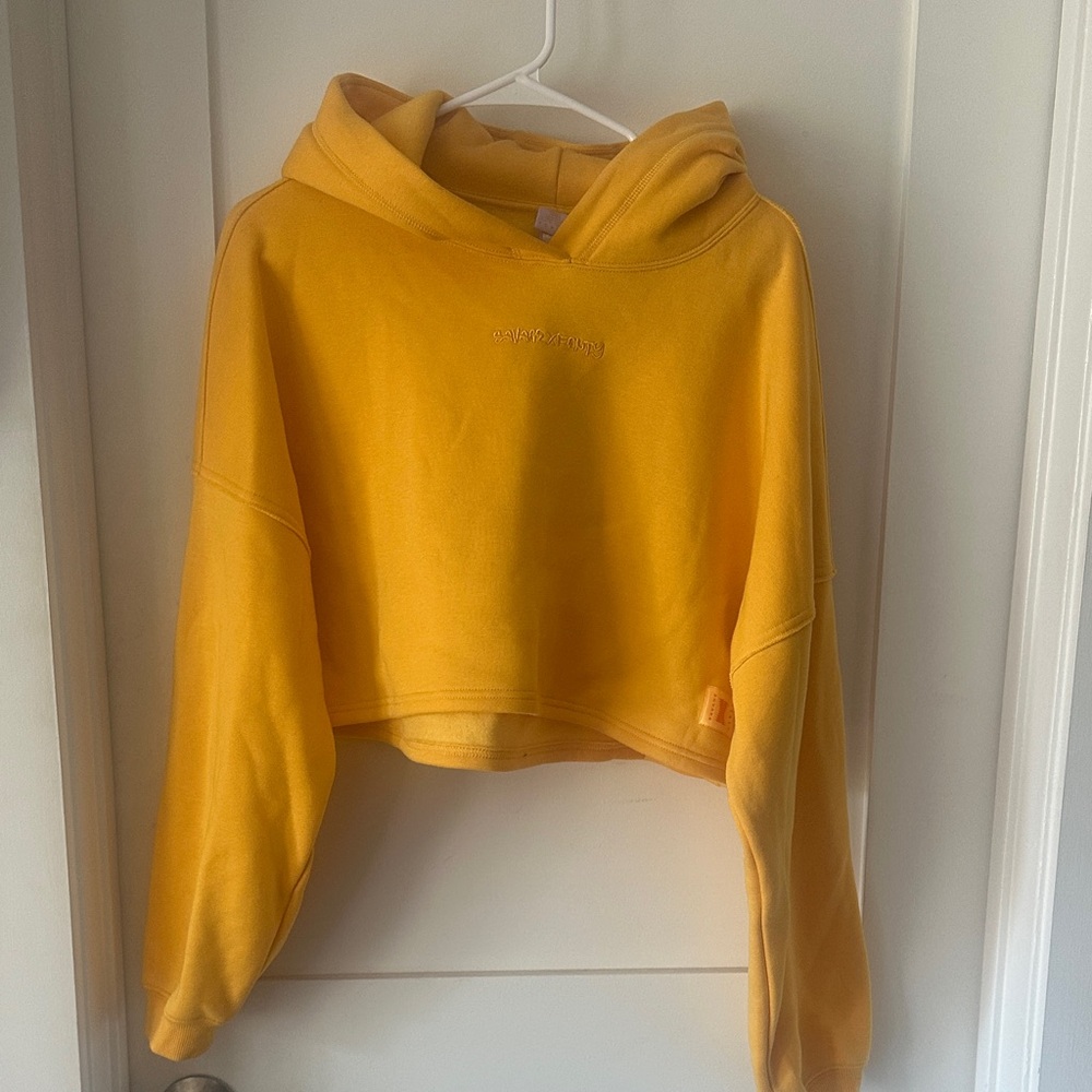 Savage X Fenty Yellow Cropped Hoodie